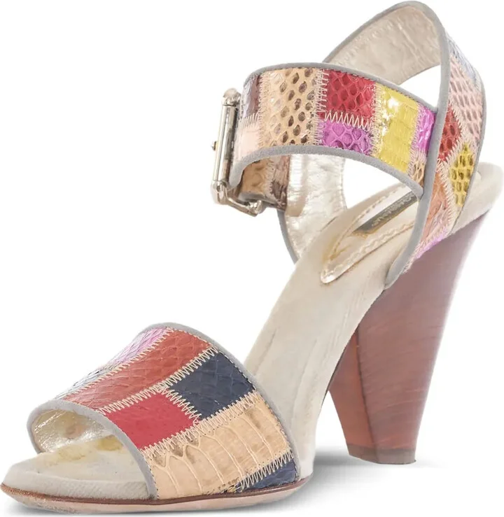 Patchwork-Design Sandals