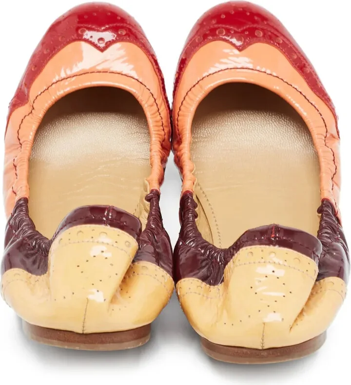 Patchwork Patent Ballet Flats - Image 3