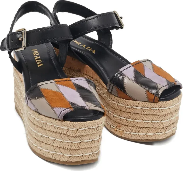 Patchwork Platform Sandals - Image 2