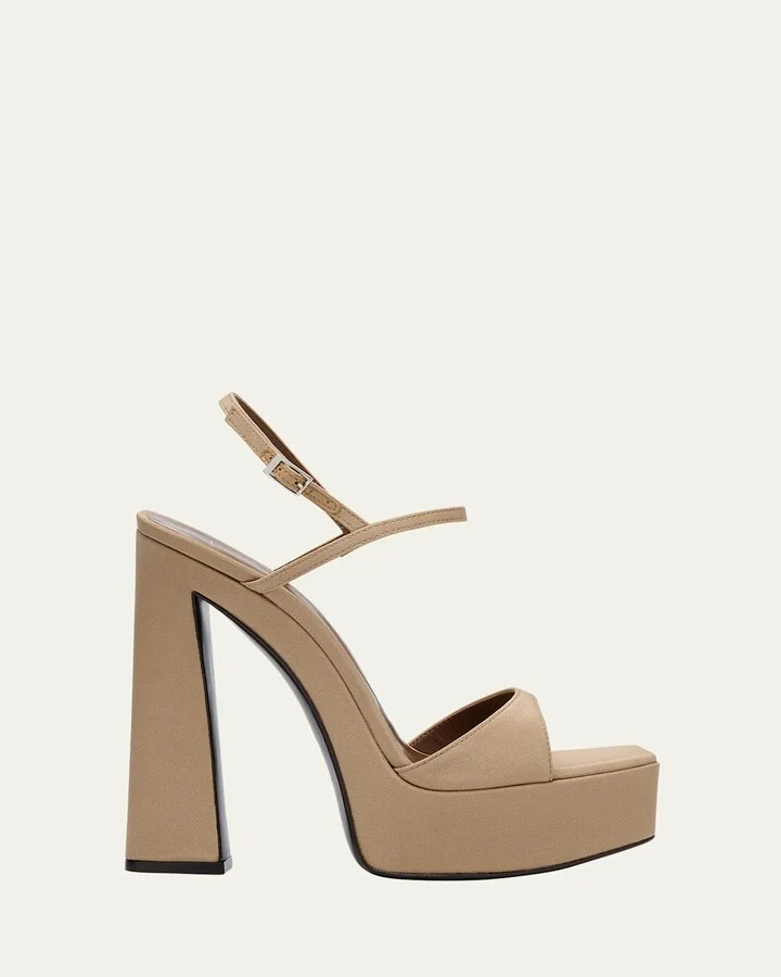 Patent Ankle-Strap Platform Sandals