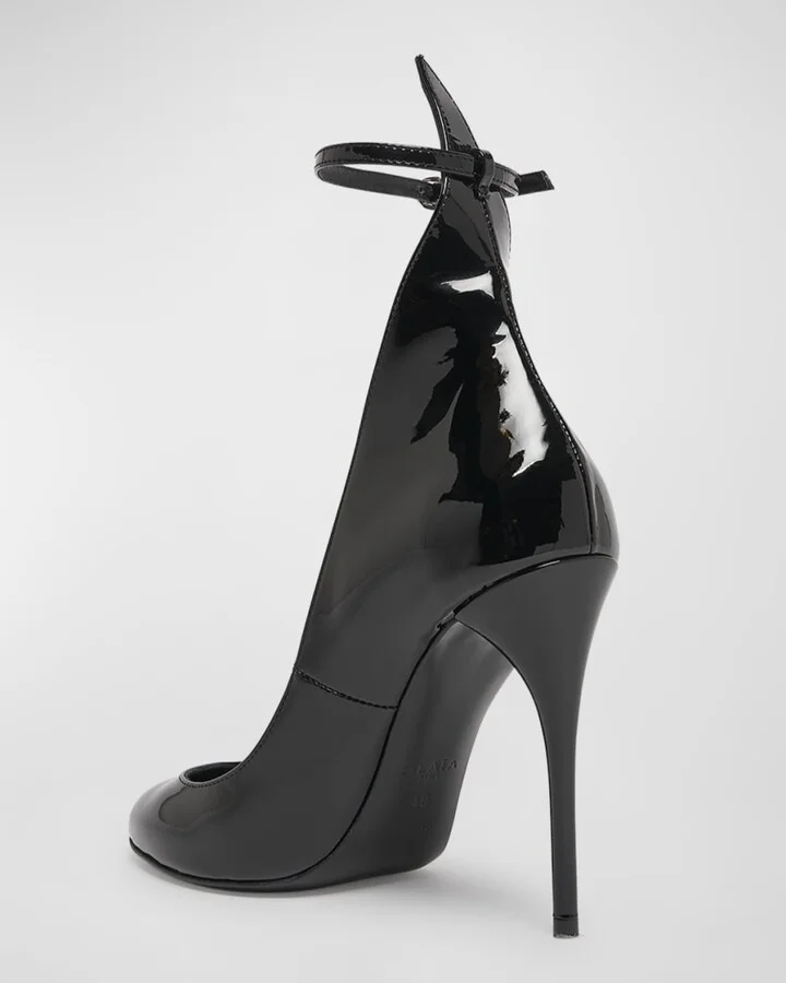 Patent Ankle-Strap Stiletto Pumps - Image 4