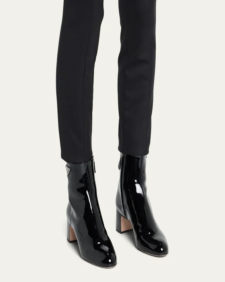 Patent Block-Heel Ankle Booties - Image 9