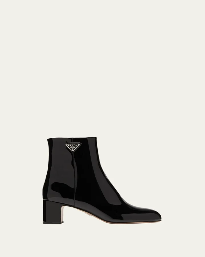 Patent Block-Heel Ankle Booties
