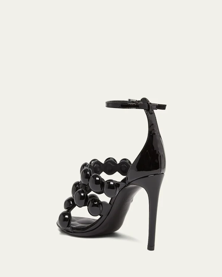 Patent Bubble Ankle-Strap Sandals - Image 4