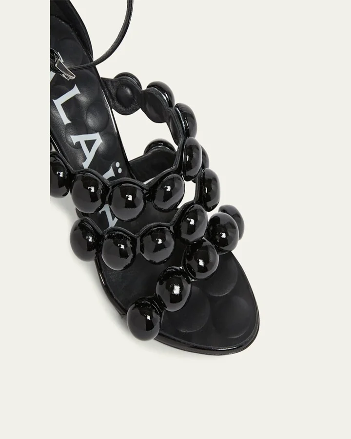 Patent Bubble Ankle-Strap Sandals - Image 5