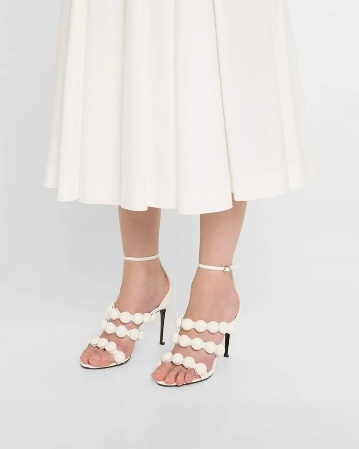 Patent Bubble Ankle-Strap Sandals - Image 9