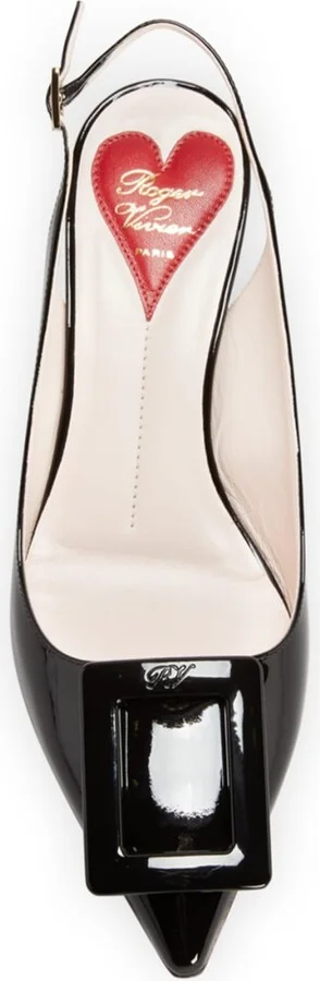 Patent Buckle Kitten-Heel Slingback Pumps - Image 2