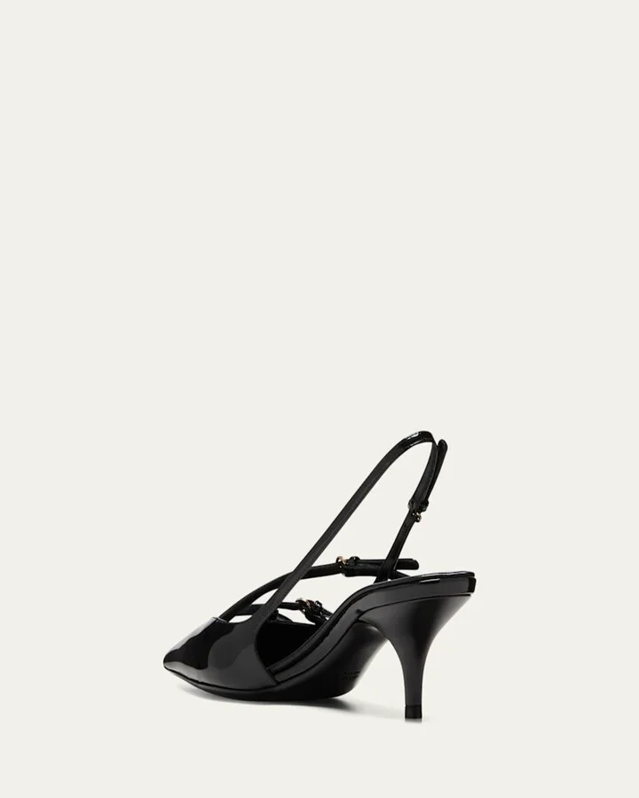 Patent Buckle-Trio Slingback Pumps - Image 4