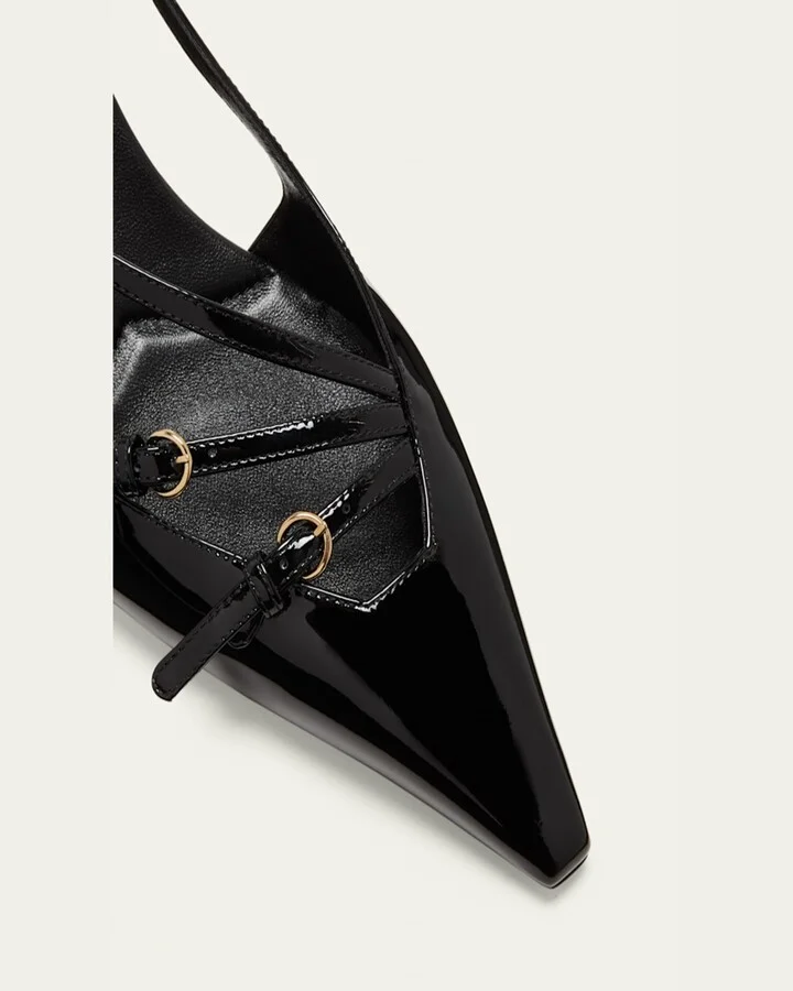Patent Buckle-Trio Slingback Pumps - Image 6