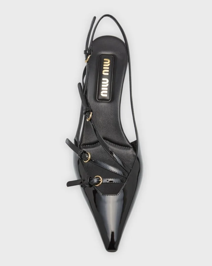 Patent Buckle-Trio Slingback Pumps - Image 2