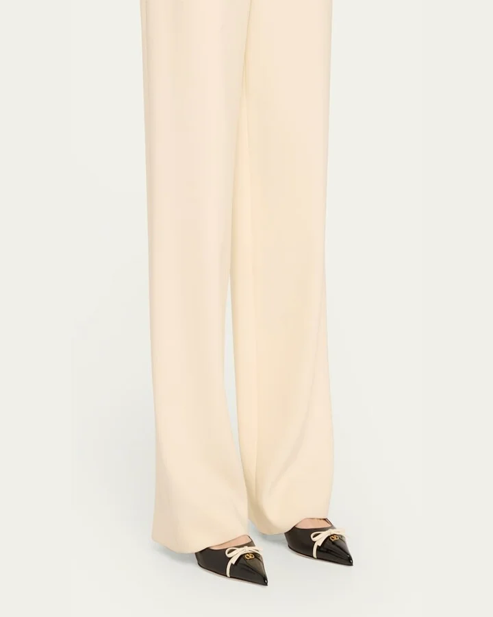 Patent Cap-Toe Leather Kitten Slingback Pumps - Image 2