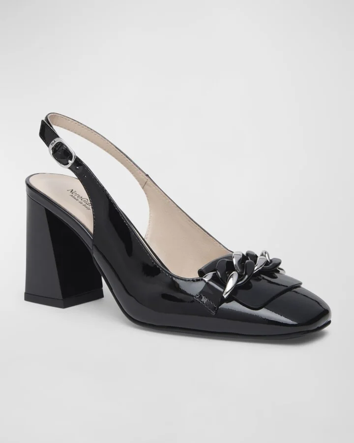 Patent Chain Slingback Pumps - Image 4