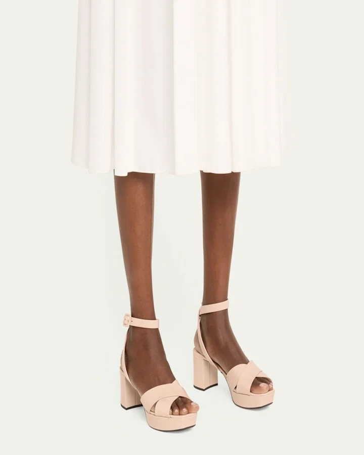 Patent Crisscross Ankle-Strap Platform Sandals - Image 4