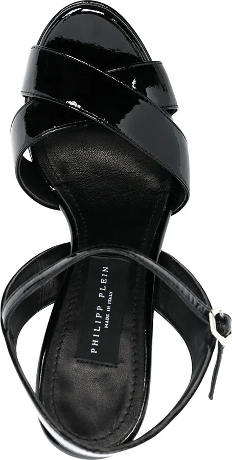 Patent-Effect Heeled Sandals - Image 4