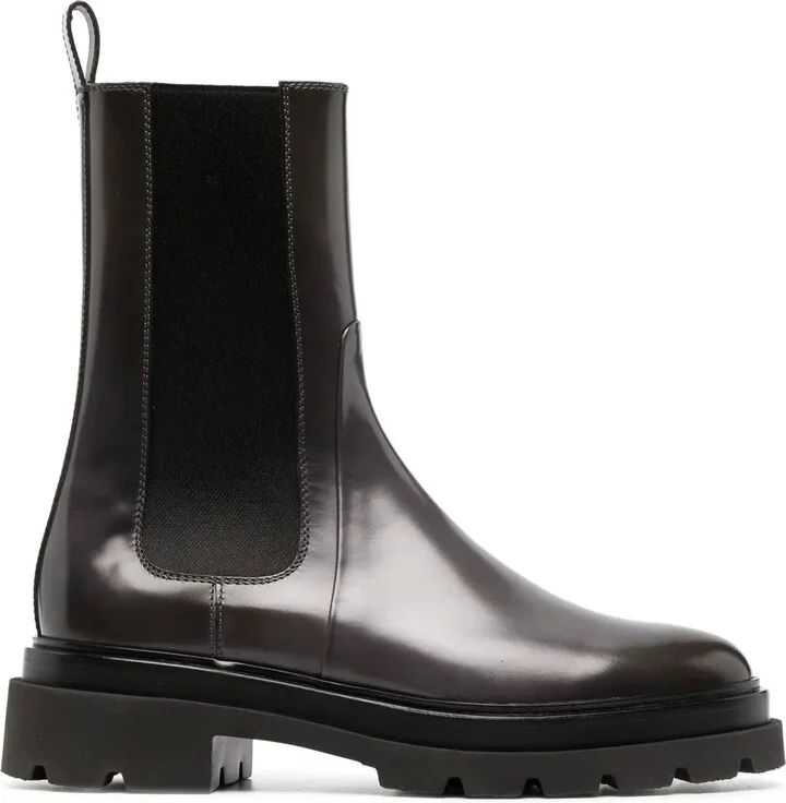 Patent-Finish Chelsea Boots