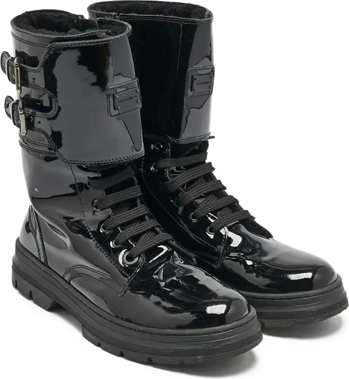 Patent-Finish Combat Boots - Image 2