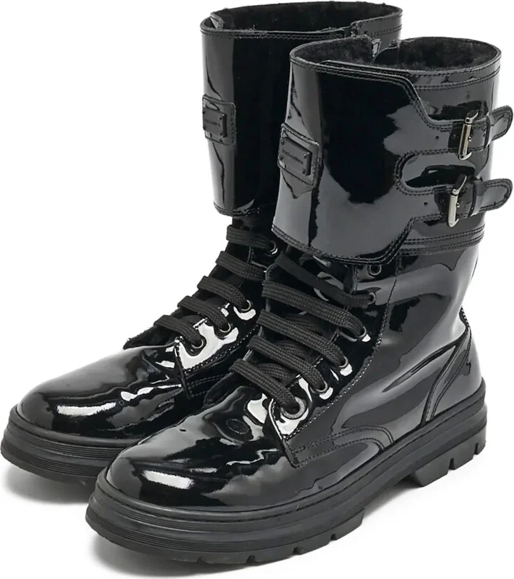 Patent-Finish Combat Boots - Image 3