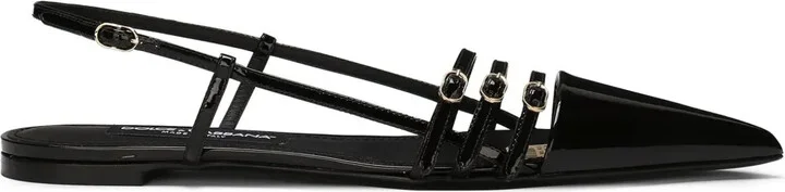 Patent-Finish Leather Ballerina Shoes