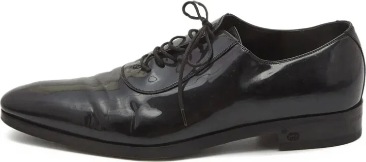 Patent-Finish Leather Oxford Shoes