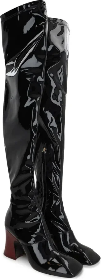 Patent-Finish Over-The-Knee Boots - Image 2