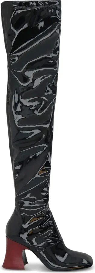 Patent-Finish Over-The-Knee Boots