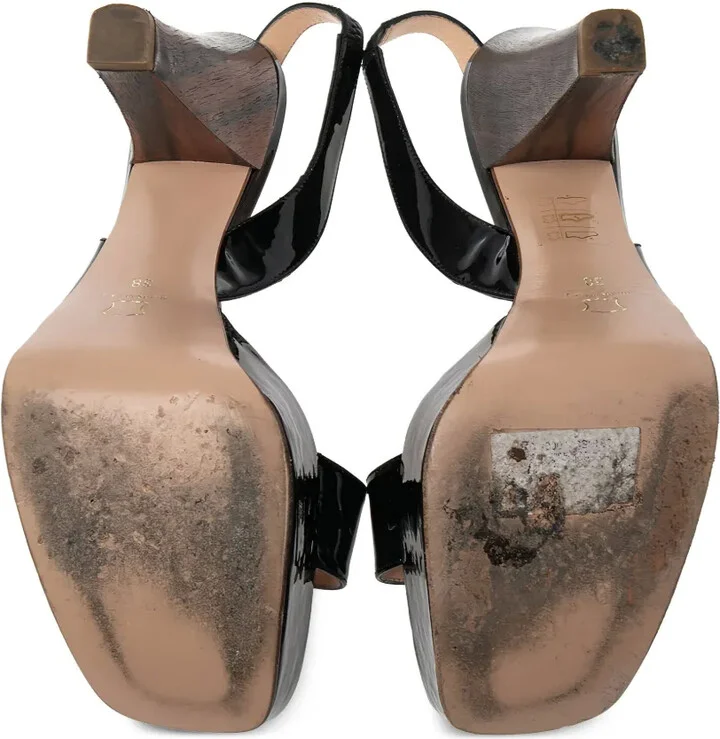 Patent-Finish Platform Slingback Sandals - Image 5