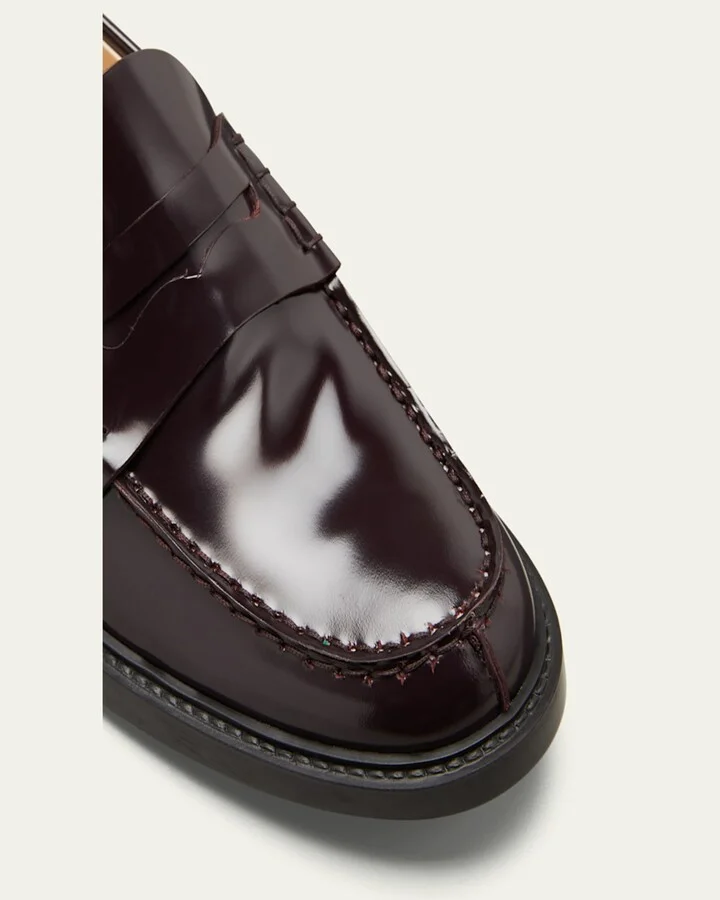 Patent Flat Penny Loafers - Image 3