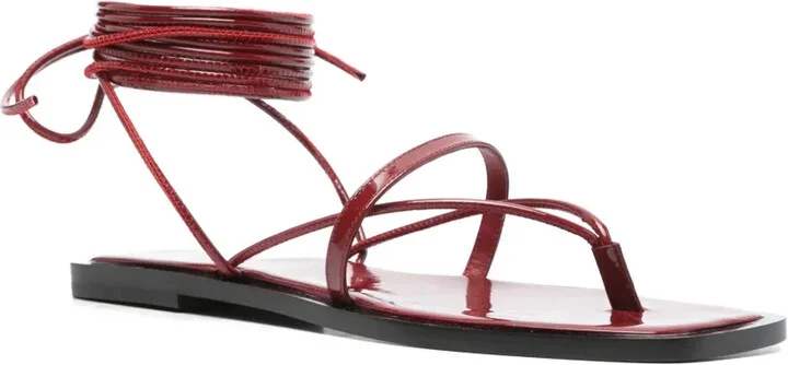 Patent Flat Sandals - Image 2