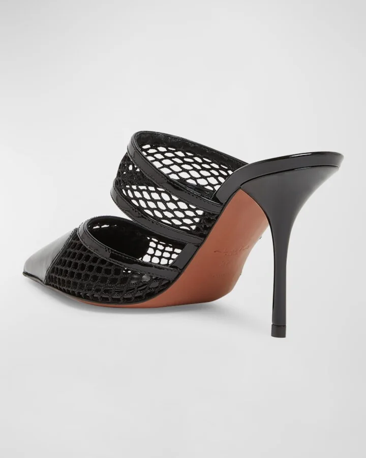 Patent Heart-Toe Stiletto Mules - Image 9