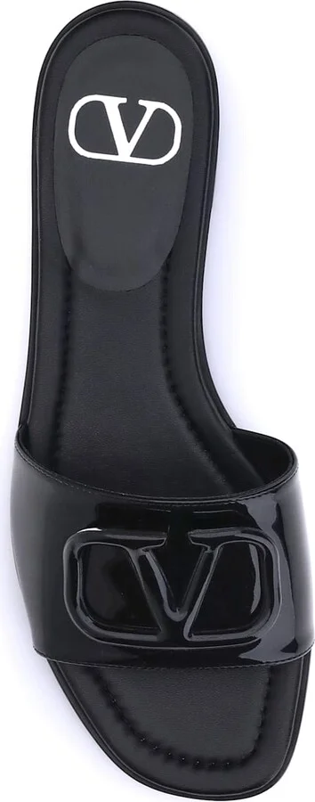 Patent Leathe Vlogo Slide Sandals - Image 4