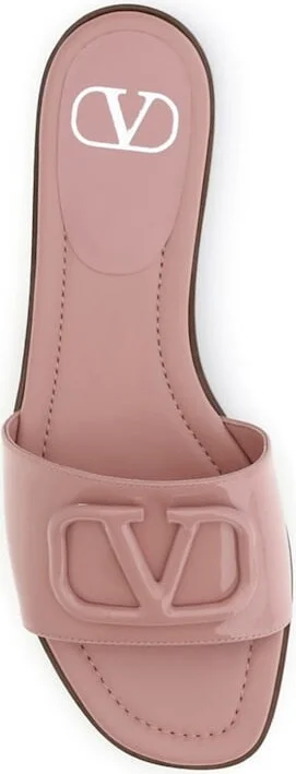 Patent Leathe Vlogo Slide Sandals - Image 4
