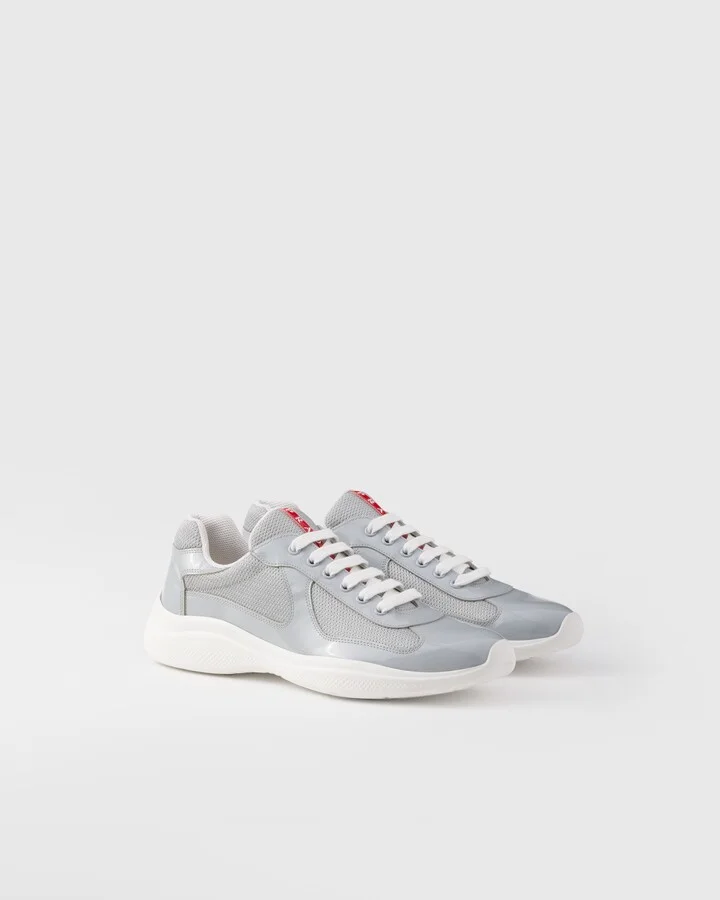 Patent leather and technical fabric Prada America's Cup sneakers