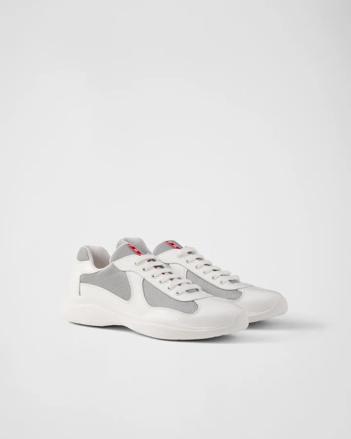 Patent leather and technical fabric Prada America's Cup sneakers