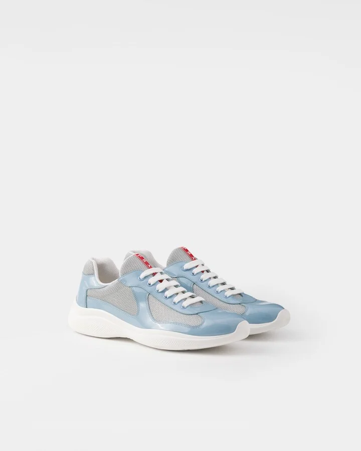 Patent leather and technical fabric Prada America's Cup sneakers