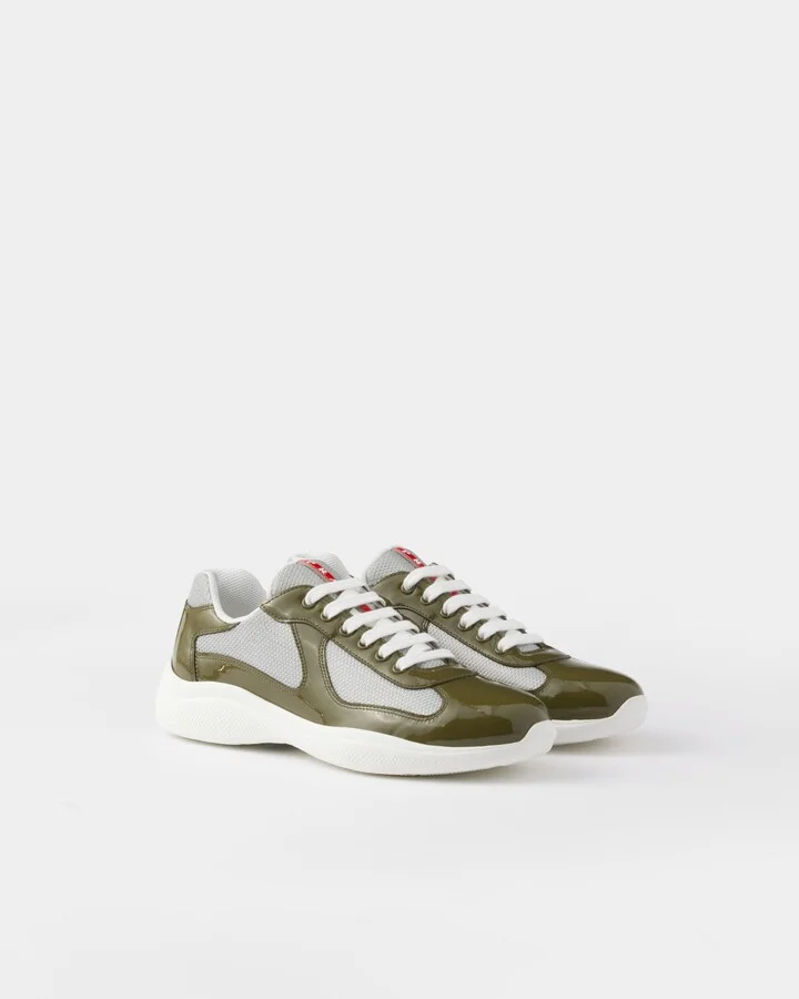 Patent leather and technical fabric Prada America's Cup sneakers