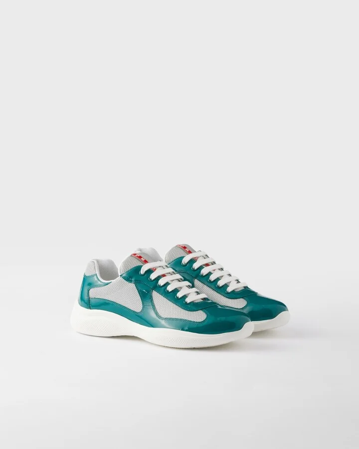 Patent leather and technical fabric Prada America's Cup sneakers