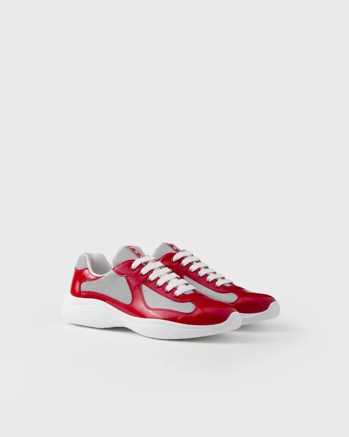 Patent leather and technical fabric Prada America's Cup sneakers