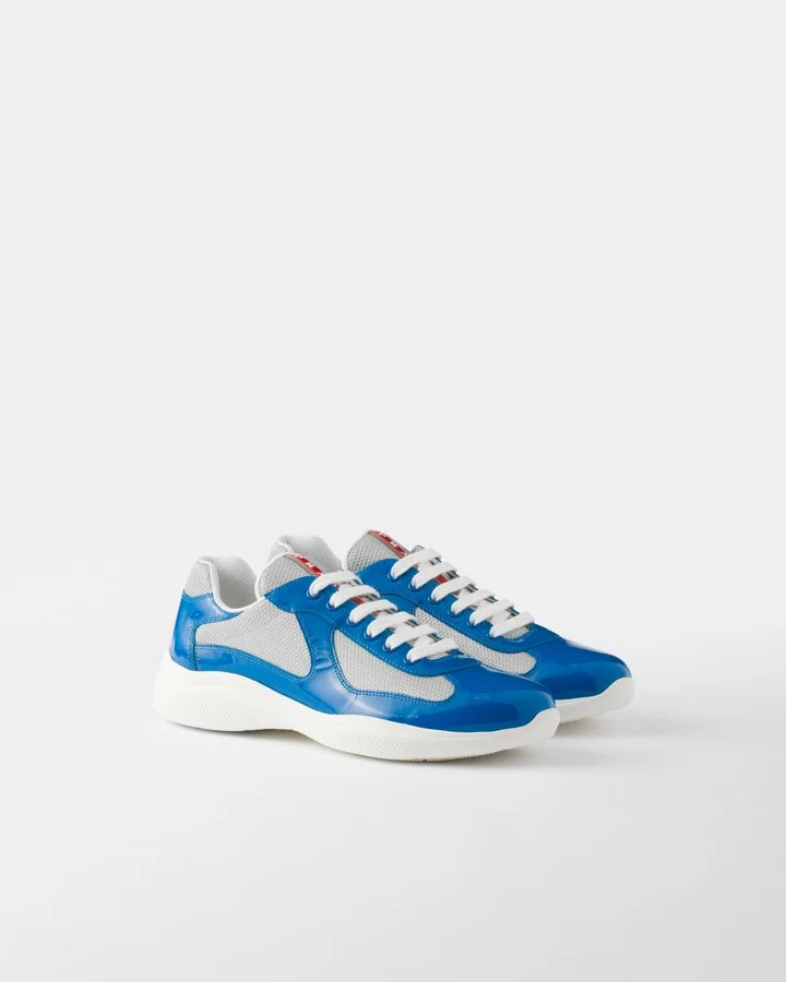 Patent leather and technical fabric Prada America's Cup sneakers