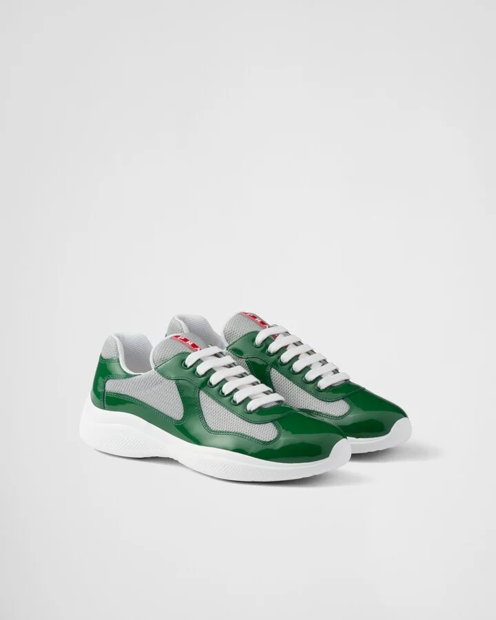 Patent leather and technical fabric Prada America's Cup sneakers