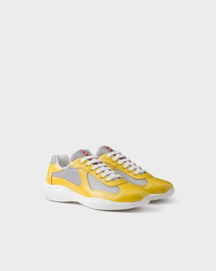 Patent leather and technical fabric Prada America's Cup sneakers