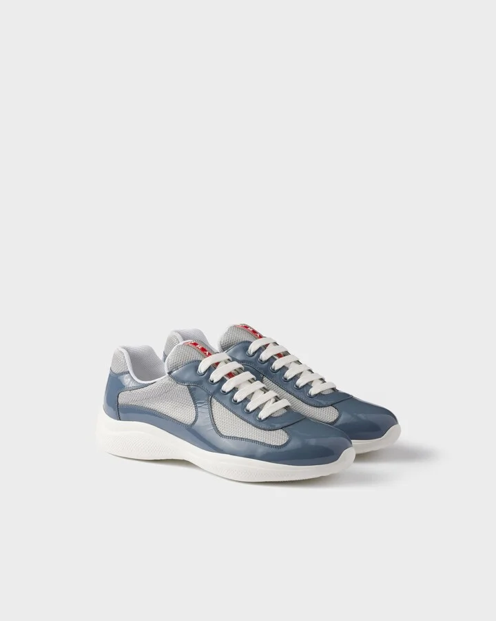 Patent leather and technical fabric Prada America's Cup sneakers