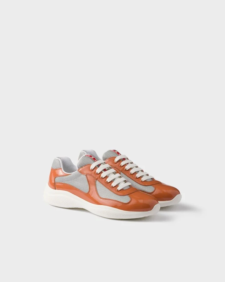 Patent leather and technical fabric Prada America's Cup sneakers