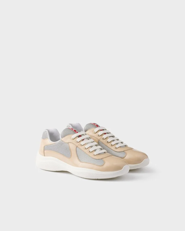 Patent leather and technical fabric Prada America's Cup sneakers