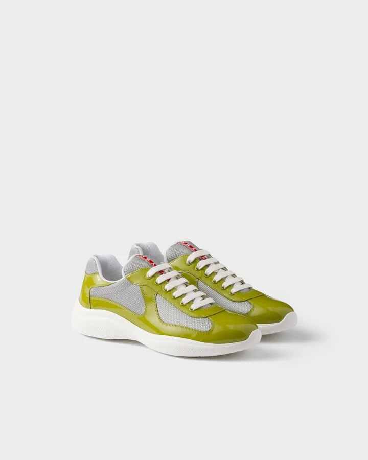 Patent leather and technical fabric Prada America's Cup sneakers