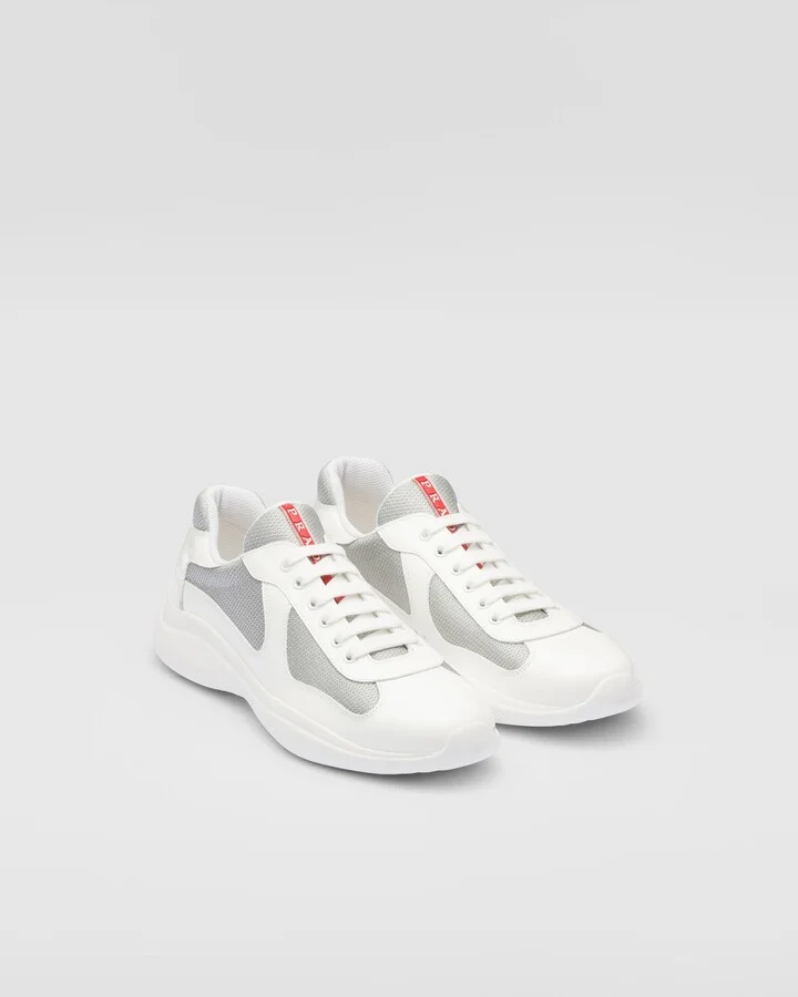 Patent leather and technical fabric Prada America's Cup sneakers