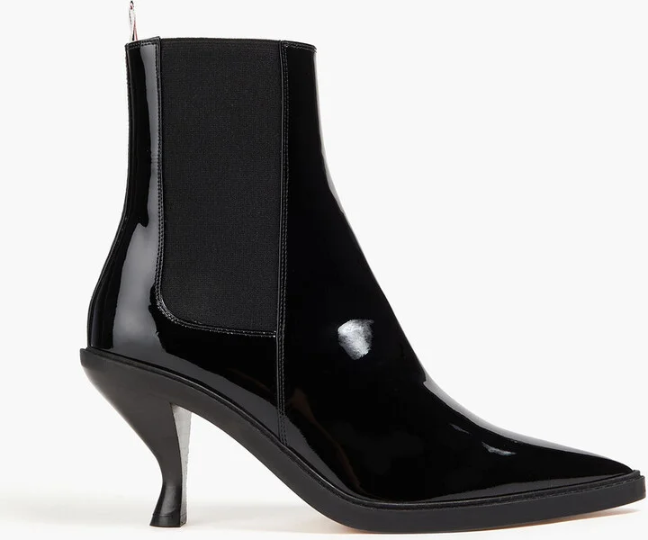 Patent-leather ankle boots