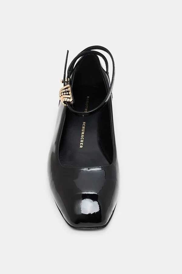 Patent leather ballerinas with ankle strap - Image 7