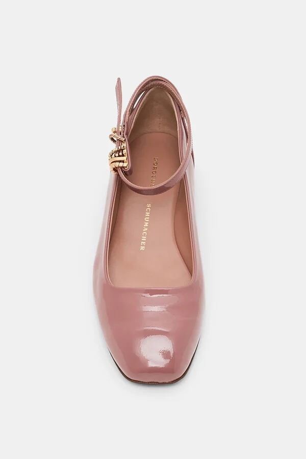 Patent leather ballerinas with ankle strap - Image 7