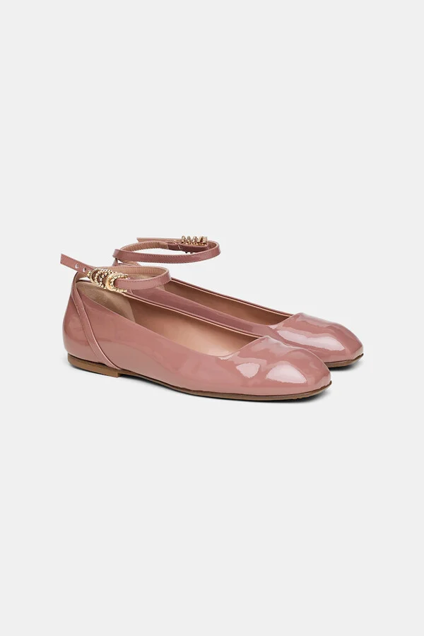 Patent leather ballerinas with ankle strap - Image 8