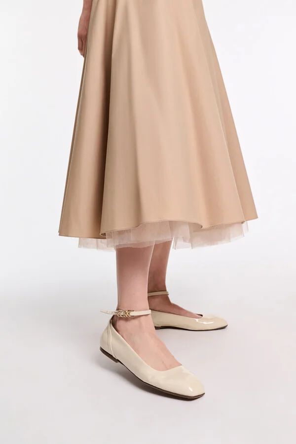 Patent leather ballerinas with ankle strap - Image 3